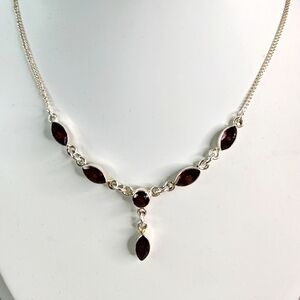 Garnet sterling Silver Necklace